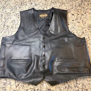 Guide Gear Men's Black Leather Vest